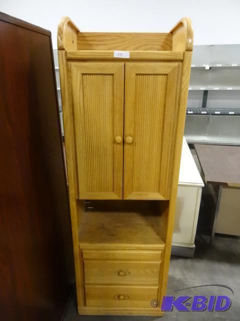 lot 253 image: Wood Cabinet. 2 Doors and 2 Drawers. 24 X 17 ...