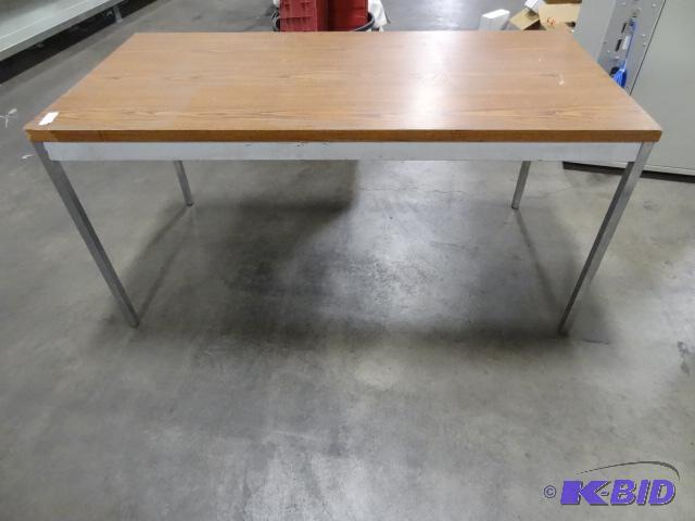 lot 267 image: Metal Framed Table 60 X 30 X 29...