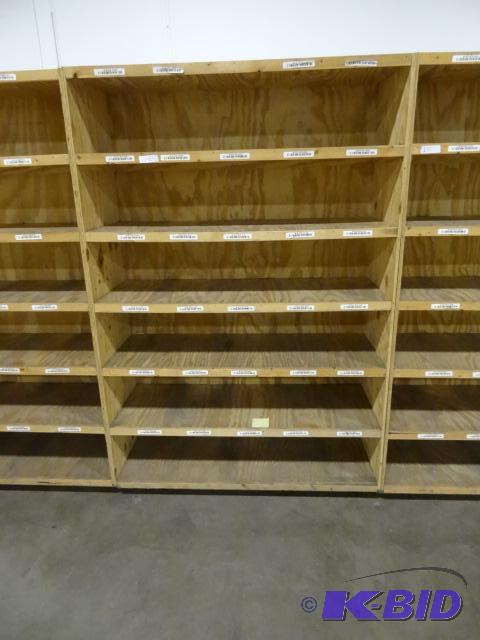 lot 272 image: Wood Shelving Unit. 48 X 18 X 72 One Piece...
