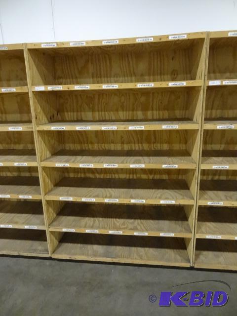 lot 273 image: Wood Shelving Unit. 48 X 18 X 72 One Piece...