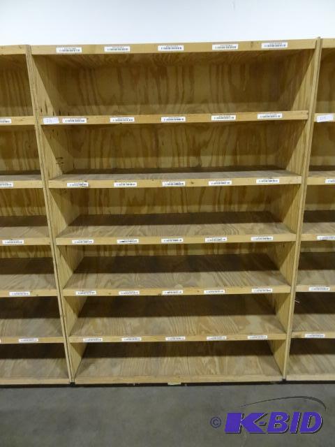 lot 274 image: Wood Shelving Unit. 48 X 18 X 72 One Piece...