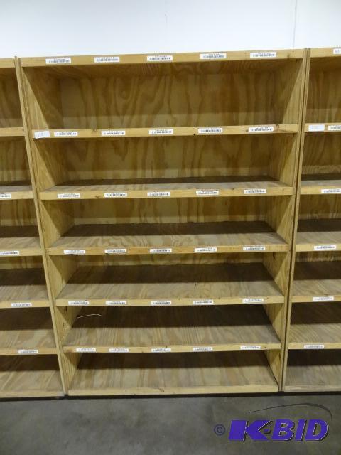 lot 275 image: Wood Shelving Unit. 48 X 18 X 72 One Piece...