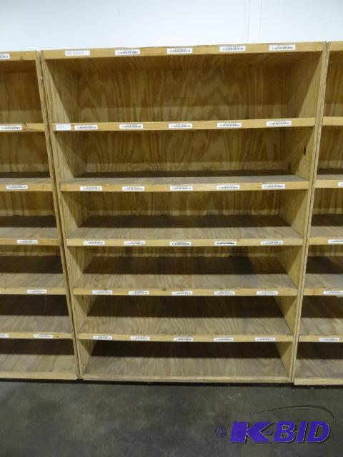 lot 276 image: Wood Shelving Unit. 48 X 18 X 72 One Piece...