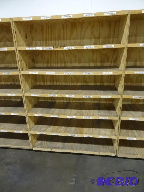 lot 277 image: Wood Shelving Unit. 48 X 18 X 72 One Piece...