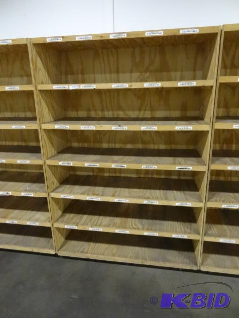 lot 278 image: Wood Shelving Unit. 48 X 18 X 72 One Piece...