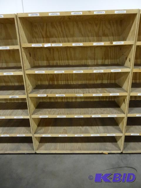 lot 279 image: Wood Shelving Unit. 48 X 18 X 72 One Piece...