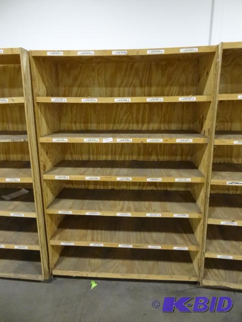 lot 283 image: Wood Shelving Unit. 48 X 18 X 72 One Piece...