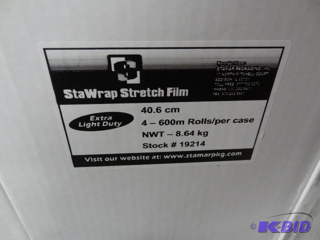 lot 33 image: Sta Wrap Stretch Film. 600m Rolls. 4 Rolls Pe...