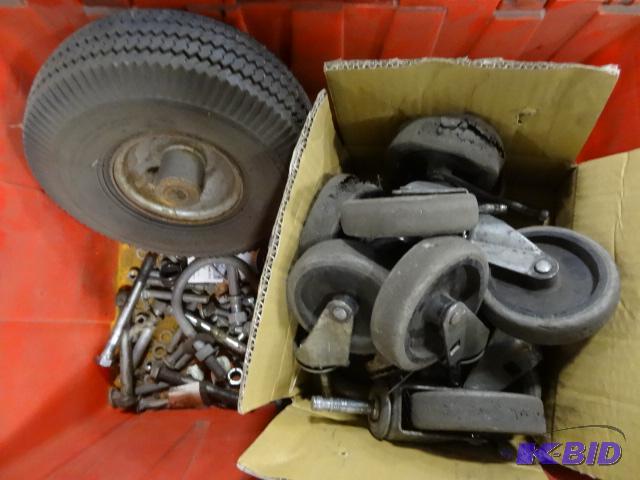 lot 348 image: Casters, Tire, and Misc Bolts...