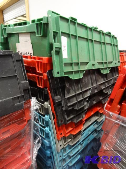 lot 49 image: 100 Plastic Totes. Stackable of Stows Inside ...