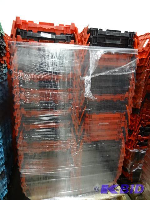 lot 51 image: 100 Plastic Totes. Stackable of Stows Inside ...