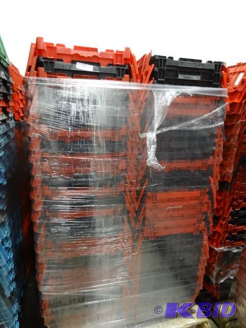 lot 53 image: 100 Plastic Totes. Stackable of Stows Inside ...