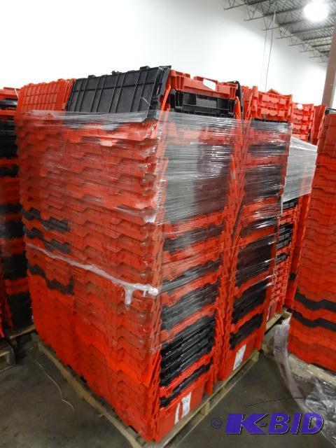 lot 70 image: 100 Plastic Totes. Stackable of Stows Inside ...