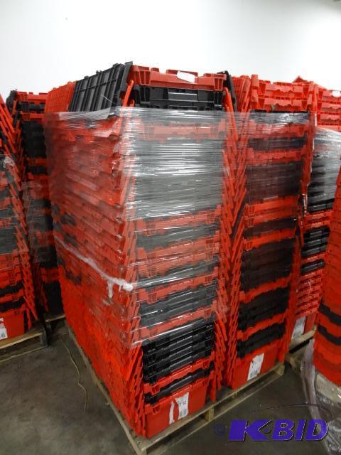 lot 78 image: 100 Plastic Totes. Stackable of Stows Inside ...
