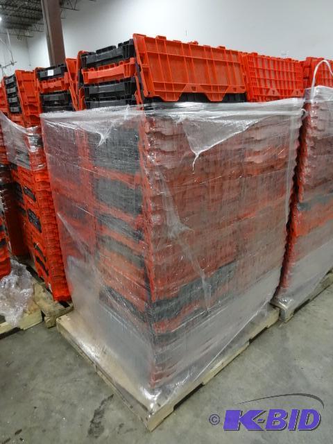 lot 86 image: 100 Plastic Totes. Stackable of Stows Inside ...