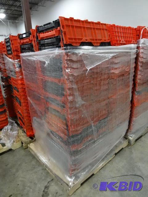 lot 88 image: 100 Plastic Totes. Stackable of Stows Inside ...