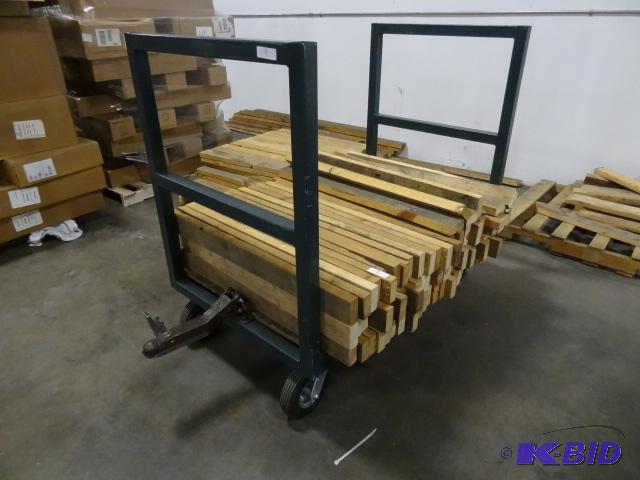 lot 9 image: Heavy Duty 4 Wheel Cart with Air Tires. Ball ...