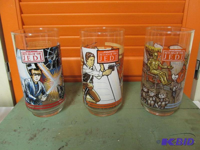 Vintage, Collectible, 3 Coca Cola - Burger King - Star Wars Glasses