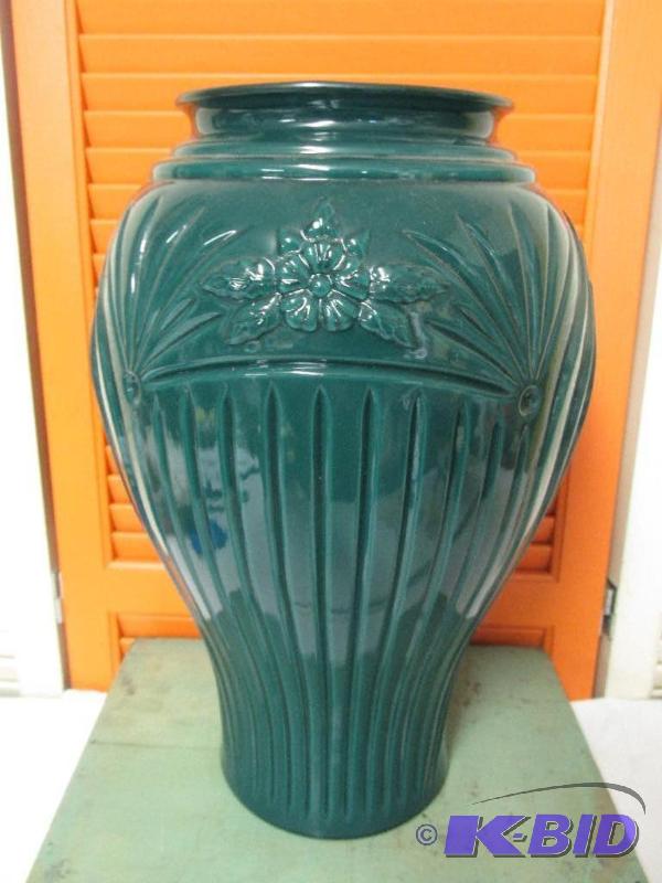 Vintage, Very Large GLASS VASE - Painted INTERIOR