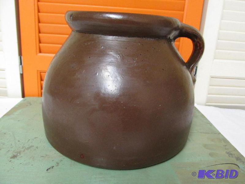 Salt Glazed Pottery Piece - Painted Brown ()