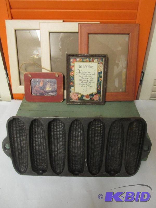 Cast Iron Corn Bread Pan and some Picture Frames.