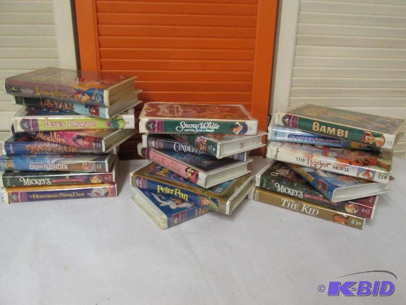 Twenty Disney VHS Movies.