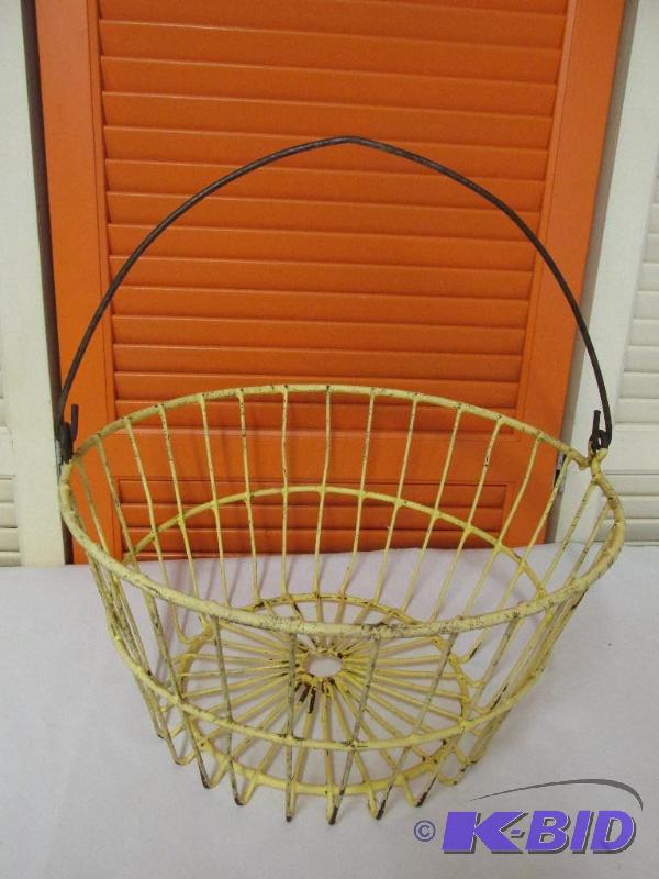 Vintage Yellow Egg Basket