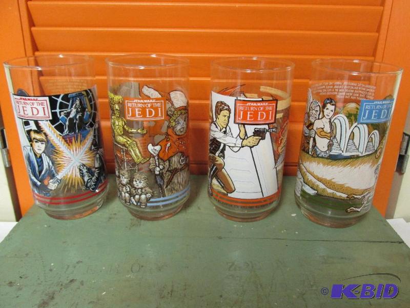 Vintage, Collectible, 4 Coca Cola - Burger King - Star Wars Glasses