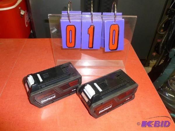 lot 10 image: 2 craftsman 40 volt lithium ion batteries. 4 ...