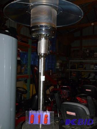 lot 16 image: Stainless lp gas patio umbrella heater. Used ...