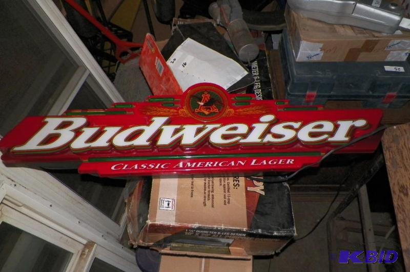 lot 5 image: Budweiser Lighted Sign 44 inches wide