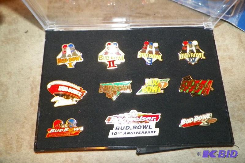 lot 84 image: Bud Bowl 10 year pin set