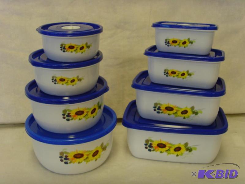 lot 117 image: 16 Piece Sunflower Food Storage Set