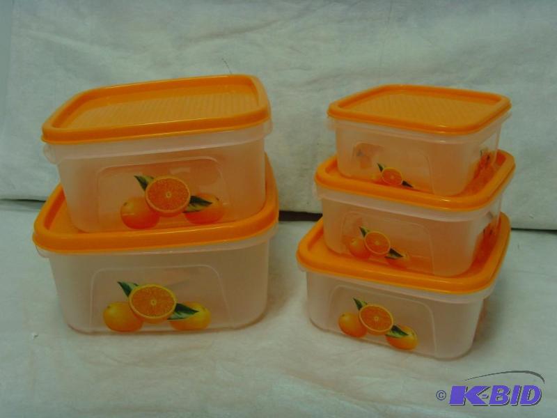 lot 130 image: Orange Design Food Storage Set
