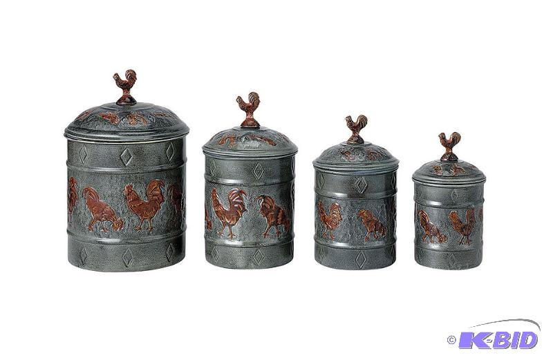 lot 169 image: Country Rooster Canister Set