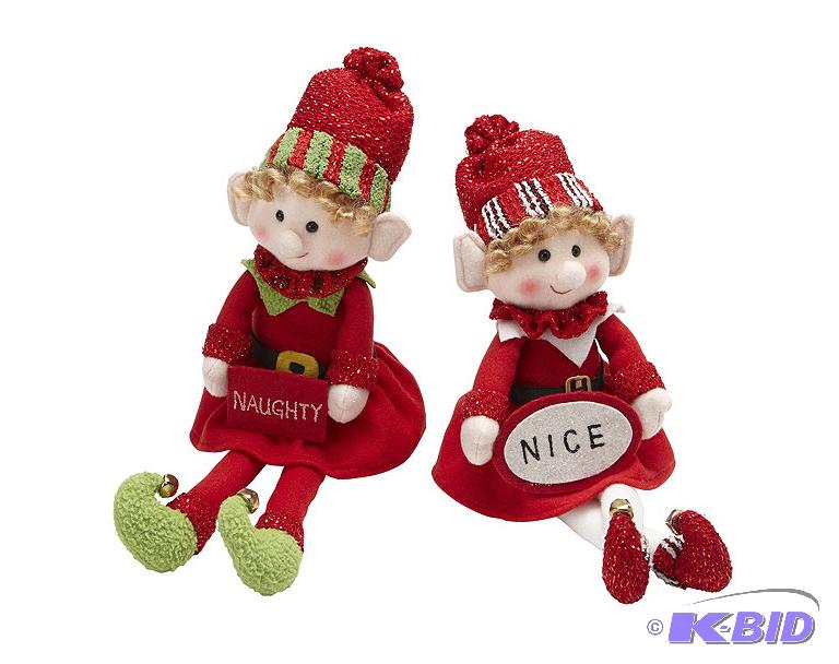 lot 174 image: Naughty and Nice Plush Elves