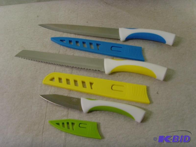 lot 27 image: 3 Piece Knife & Sheath Set