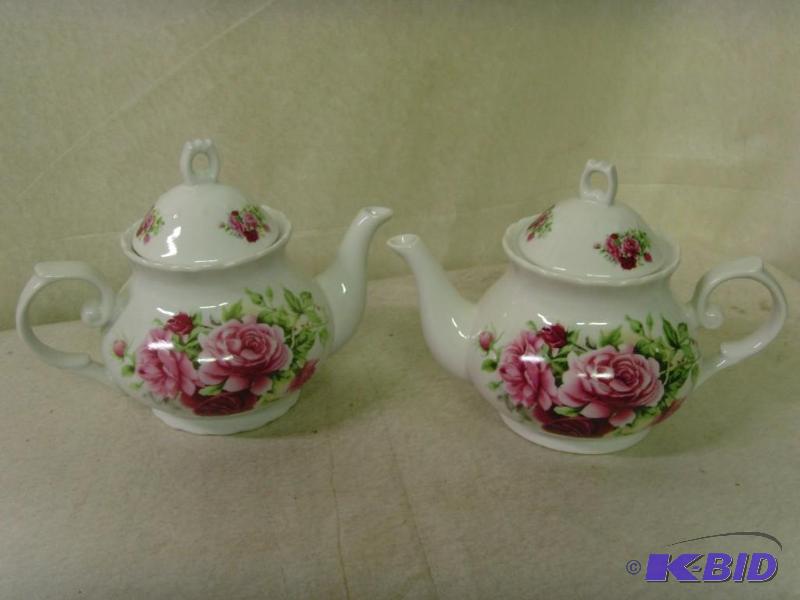lot 34 image: Rose Design Teapots