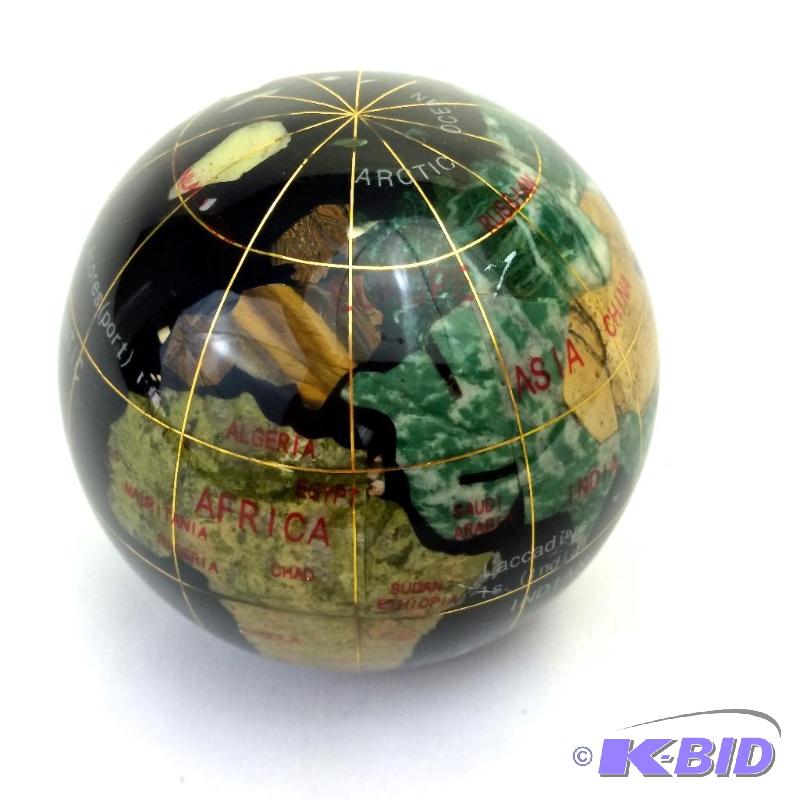 lot 19 image: 24 CT gold real Gemstone World Globe Bidding has been reset due to typing error