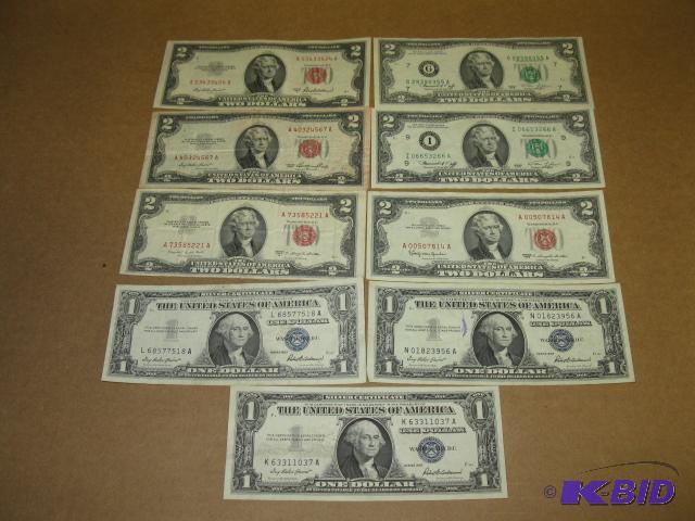 1953 two dollar bills - qty 4, 1963 two dolla...