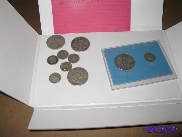 4 Silver half dollars and 6 silver dimes...