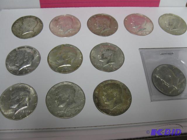 40% silver, 12 Kennedy half dollars...