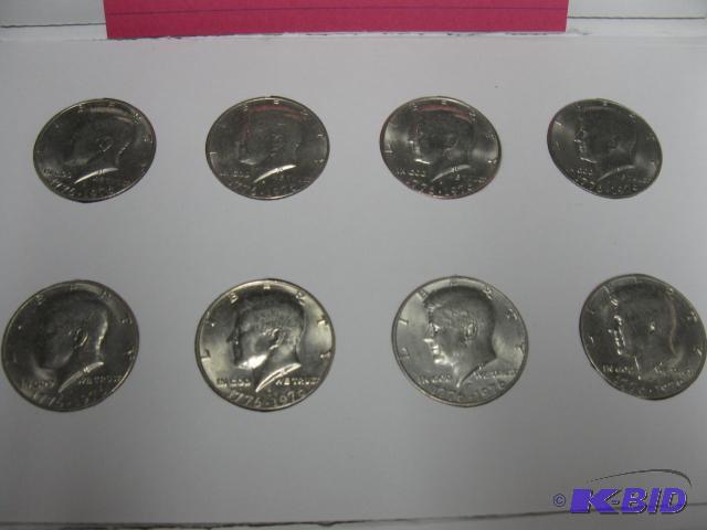 1976 Kennedy half dollars, qty 8...