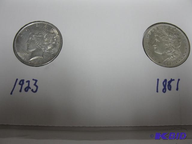 1881 Silver Dollar and 1923 Silver Dollar...