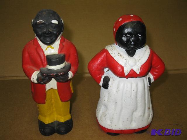 Aunt Jamima and Uncle Moses coin banks, repli...