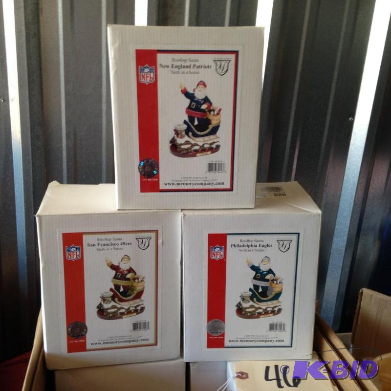 Lot of 6 NFL Rooftop Santas