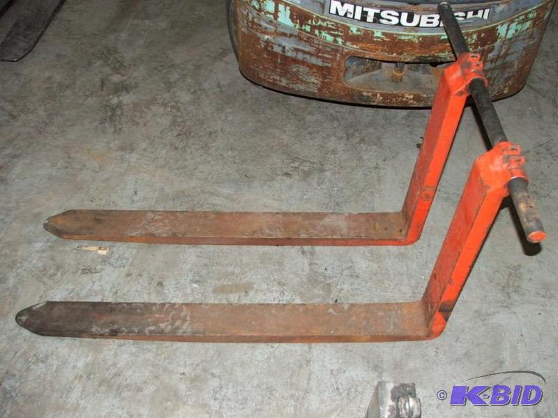 Set of pin style forklift forks, 42&quot lon...