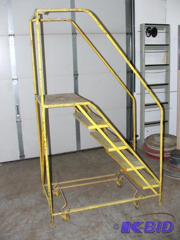 5 Step Rolling ladder, 24 inches wide...