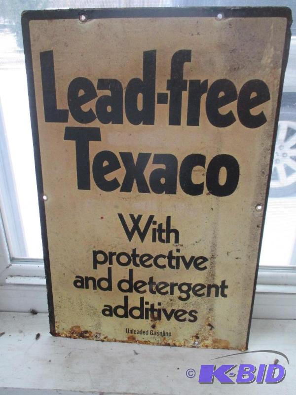Texaco Lead Free Tin Sign