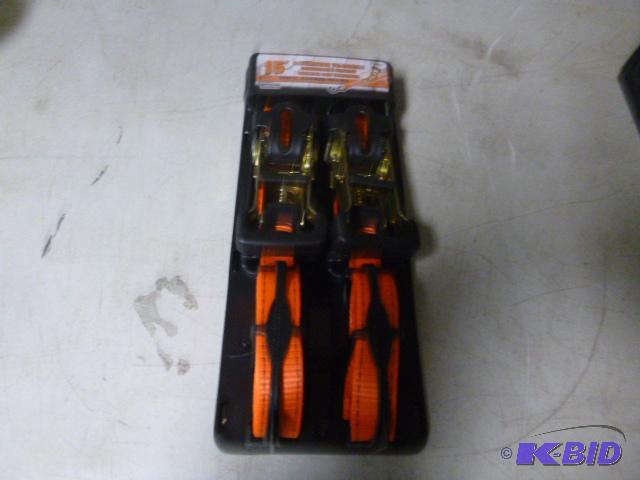 2 Pack 15&quot Blaze Orange Ratchet Tie Down...